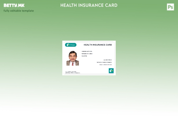 Модерен стил Шаблон за картичка за здравствено осигурување во Чиле